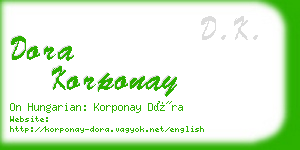 dora korponay business card